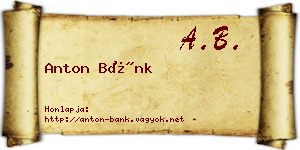 Anton Bánk névjegykártya